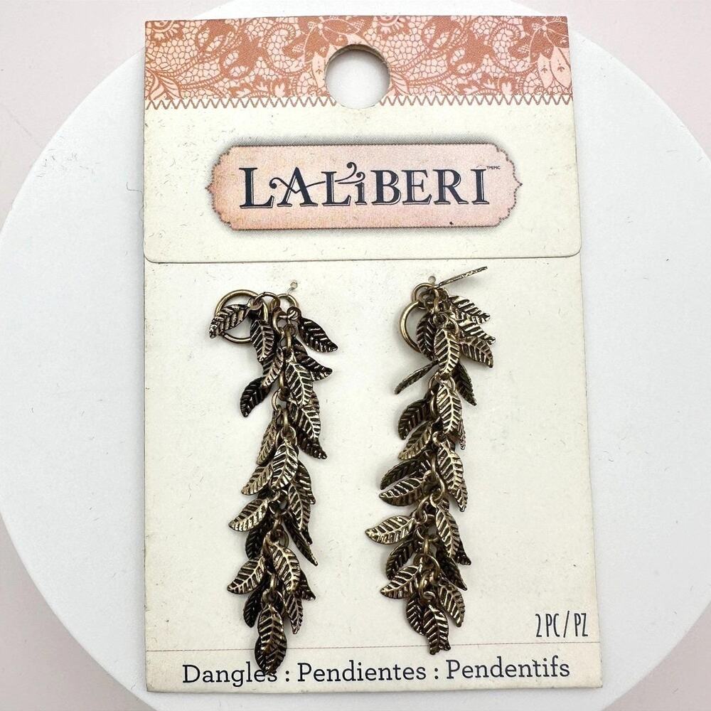 Vintage Y2k Laliberi Relic Bronze Cascading Leaf Dangle Findings Jewelry Making